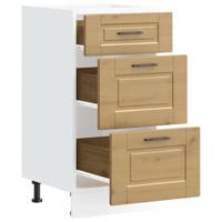 Keuken onderkast Porto bewerkt hout artisanaal eikenkleur - thumbnail