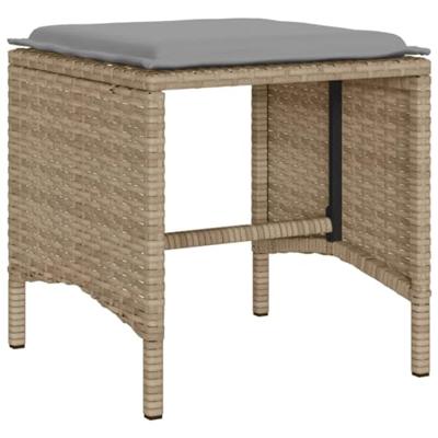 4-delige Loungeset met kussens poly rattan beige 4-delige Loungeset met kussens poly rattan beige