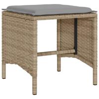 4-delige Loungeset met kussens poly rattan beige - thumbnail