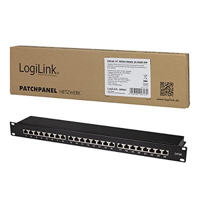 LogiLink NP0061 24 poorten Patchpaneel 483 mm (19) CAT 6A 1 HE Zwart - thumbnail