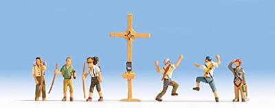 NOCH 45874 TT Bergbeklimmers met bergkruis figuren Geverfd, Staand