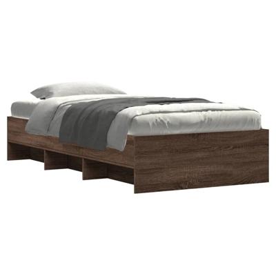 Bedframe zonder matras bewerkt hout bruin eikenkleur 75x190 cm