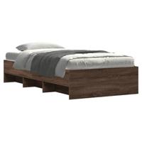 Bedframe zonder matras bewerkt hout bruin eikenkleur 75x190 cm - thumbnail