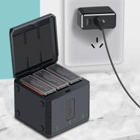 RUIGPRO USB Triple batterijen behuizing lader doos met LED-indicatielampje voor DJI OSMO-actie - thumbnail