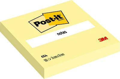 Post-It Notes, 100 vel, ft 76 x 76 mm, geel, pak van 12 blokken