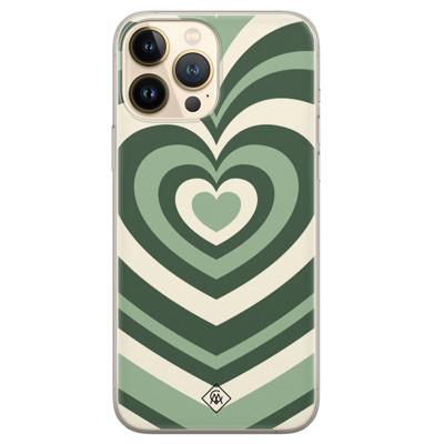 iPhone 13 Pro Max siliconen hoesje - Hart swirl groen