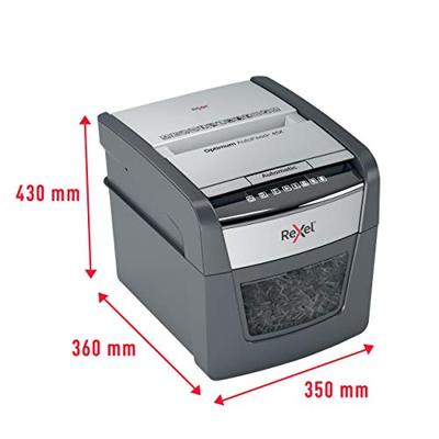 Rexel Optimum AutoFeed 45X Papierversnipperaar 45 vellen Micro cut 4 x 28 mm P-4 20 l Ook geschikt voor Paperclips, Nietjes, Creditcards