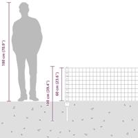 VidaXL Hek met paal zilver 0,6 x 25 m staal - thumbnail