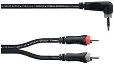 Cordial 14860 Jackplug / Cinch Audio Y-adapter [1x Jackplug male 3,5 mm - 2x Cinch-stekker] 3 m Zwart PVC-mantel, Tweelingkabel