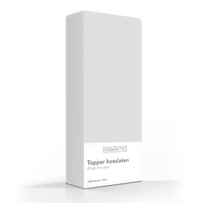 Romanette Topper Hoeslaken Hoge Hoek Silver 100% Katoen 2-persoons Xxl 160x220