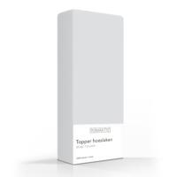 Romanette Topper Hoeslaken Hoge Hoek Silver 100% Katoen 2-persoons Xxl 160x220 - thumbnail