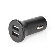 Auto-oplader | 4,8 A | 2 uitgangen | USB-A | Zwart - thumbnail