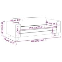 Kinderbank met voetensteun 100x50x30 cm kunstleer grijs - thumbnail