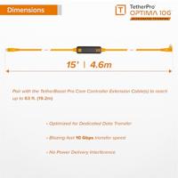 Tether Tools TetherPro Optima 10G USB-C, 15&apos; (4.6m), straight to right black - thumbnail