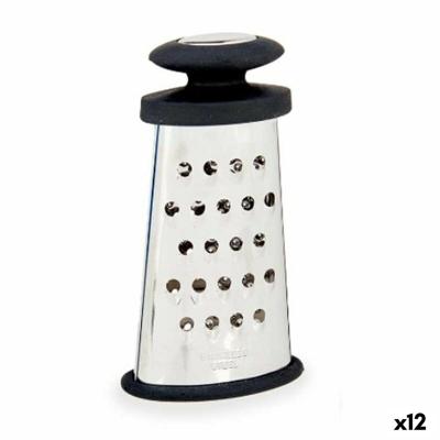 Rasper Kinvara Zwart Zilverkleurig Zilver Roestvrij staal TPR 9 x 15,5 x 4,2 cm 8,2 x 15,5 x 4,2 cm (12 Stuks)