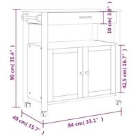 Keukentrolley MONZA 84x40x88,5 cm massief grenenhout - thumbnail