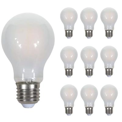 10x E27 LED Filament Lamp - 5 Watt 600 lumen - 2700K warm wit - Vervangt 50 Watt - E27 fitting - A60 lamp - Grote fitting