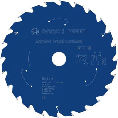 Bosch Accessoires EXPERT Wood cordless Cirkelzaagblad | 165 x 1,5/1 x 20 mm | T24 - 2608902149