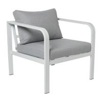 Tuinstoel Tenerife met kussens - wit/grijs - 64x70x74 cm - thumbnail