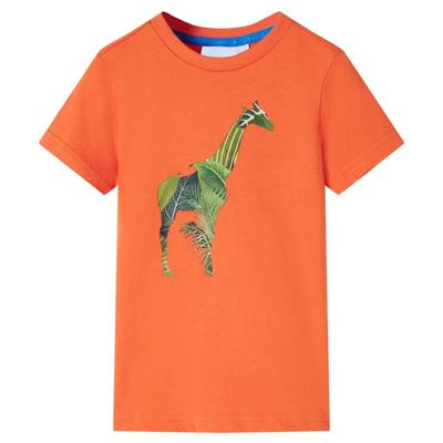 Kindershirt met girafprint 92 feloranje