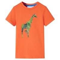Kindershirt met girafprint 92 feloranje - thumbnail