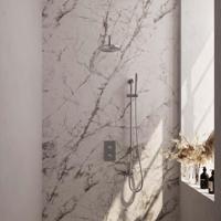 Brauer Brushed Edition Thermostatische Regendoucheset Inbouw - Hoofddouche 20 cm - Gebogen Wandarm - 3 Weg - Handdouche Staaf - Doucheslang - Geintegreerde Glijstang - Rvs - thumbnail