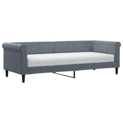 Slaapbank met matras 80x200 cm fluweel donkergrijs