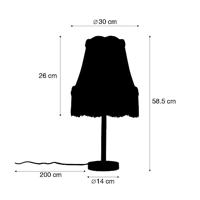 QAZQA Klassieke tafellamp messing met granny kap groen 30 cm - Simplo - thumbnail