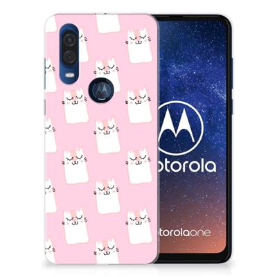Motorola One Vision TPU Hoesje Sleeping Cats Motorola One Vision TPU Hoesje Sleeping Cats