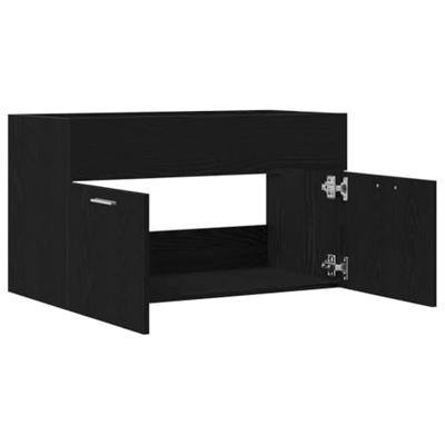 Badkamerkast met opslag Zwart eiken Bewerkt hout