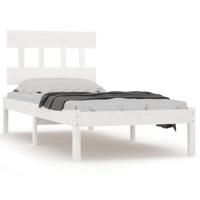 Bedframe massief hout wit 120x190 cm - thumbnail