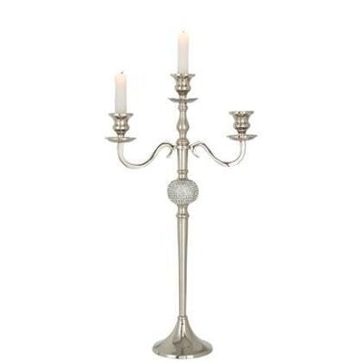 J-Line kandelaar 3 Armen Diamant - aluminium - zilver J-Line kandelaar 3 Armen Diamant - aluminium - zilver