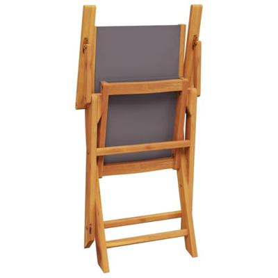 Tuinstoelen 2 st inklapbaar acaciahout en stof antracietkleurig
