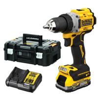 DeWALT DCD805E1T Compacte accu klop-/schroefboormachine 18V XR 1.7Ah POWERSTACK in TSTAK - thumbnail