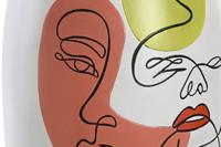 Vaas DKD Home Decor Gezicht Wit Hars Multicolour (20,5 x 20,5 x 38 cm) - thumbnail