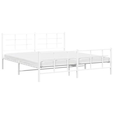 Bedframe met hoofd- en voeteneinde metaal wit 183x213 cm Bedframe met hoofd- en voeteneinde metaal wit 183x213 cm