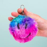 Knuffel Sleutelhanger - Regenboog Smiley - thumbnail