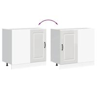 Keuken onderkast Kalmar bewerkt hout hoogglans wit - thumbnail