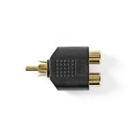 Subwoofer-Adapter | RCA male - 2x RCA female | 10 stuks | Zwart - thumbnail