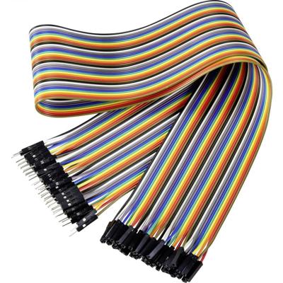 Renkforce JKMF406 Jumperkabel Arduino, Banana Pi, Raspberry Pi® [40x Draadbrug-stekker - 40x Draadbrug-bus] 60.00 cm Bont