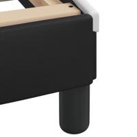 Bedframe met hoofdbord kunstleer zwart en wit 120x200 cm - thumbnail