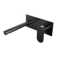 Brauer Gunmetal Edition Inbouw Wastafelmengkraan met Rechte Uitloop en Afdekplaat Model C1 Gunmetal Geborsteld PVD - thumbnail