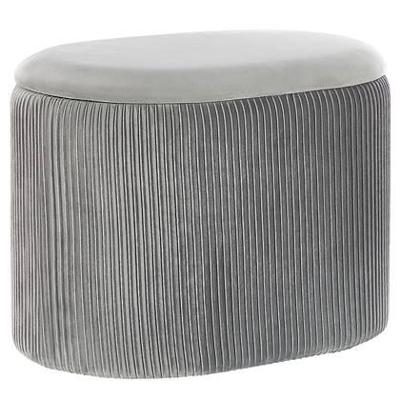 Beliani - RICHLAND - Poef - Grijs - Fluweel Beliani - RICHLAND - Poef - Grijs - Fluweel