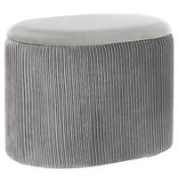 Beliani - RICHLAND - Poef - Grijs - Fluweel - thumbnail