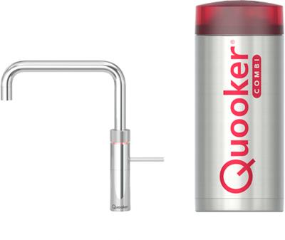Quooker Fusion square met COMBI boiler 3-in-1 kokend water kraan Chroom