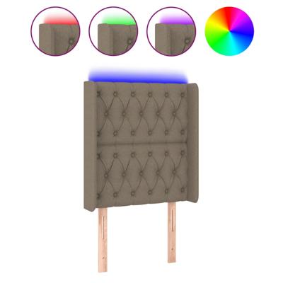 Hoofdbord LED 103x16x78/88 cm stof taupe