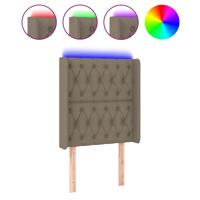 Hoofdbord LED 93x16x78/88 cm stof taupe - thumbnail
