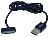 Duracell USB5011A 30-pin naar USB laadkabel/datakabel/sync-kabel 1 meter MFI Apple-gecertificeerd - zwart - thumbnail
