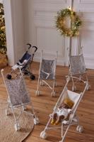 Rieten kinderwagen voor pop geel - thumbnail