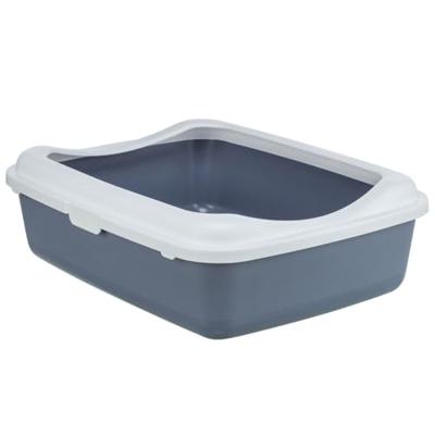 Trixie kattenbak classic met rand paars / wit